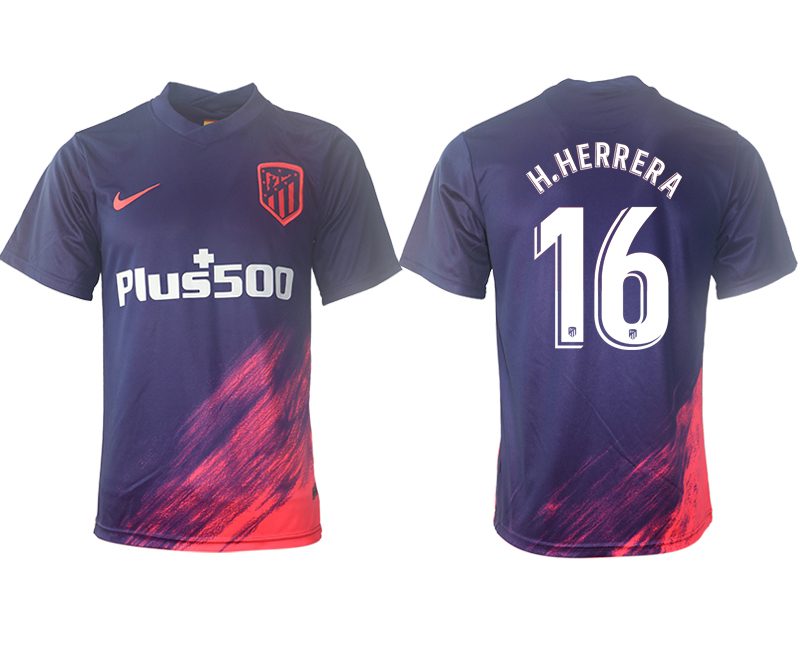 Cheap Men 2021-2022 Club Atletico Madrid away aaa version purple 16 Soccer Jersey
